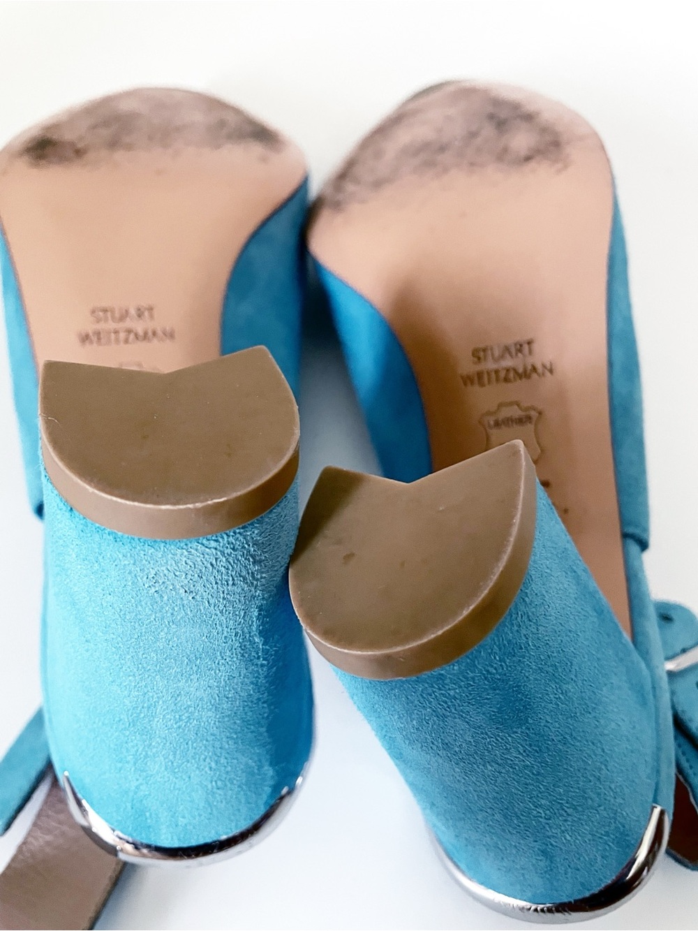 Stuart WEITZMAN blue suede slingback pumps size 7.5 - Picture 10 of 13